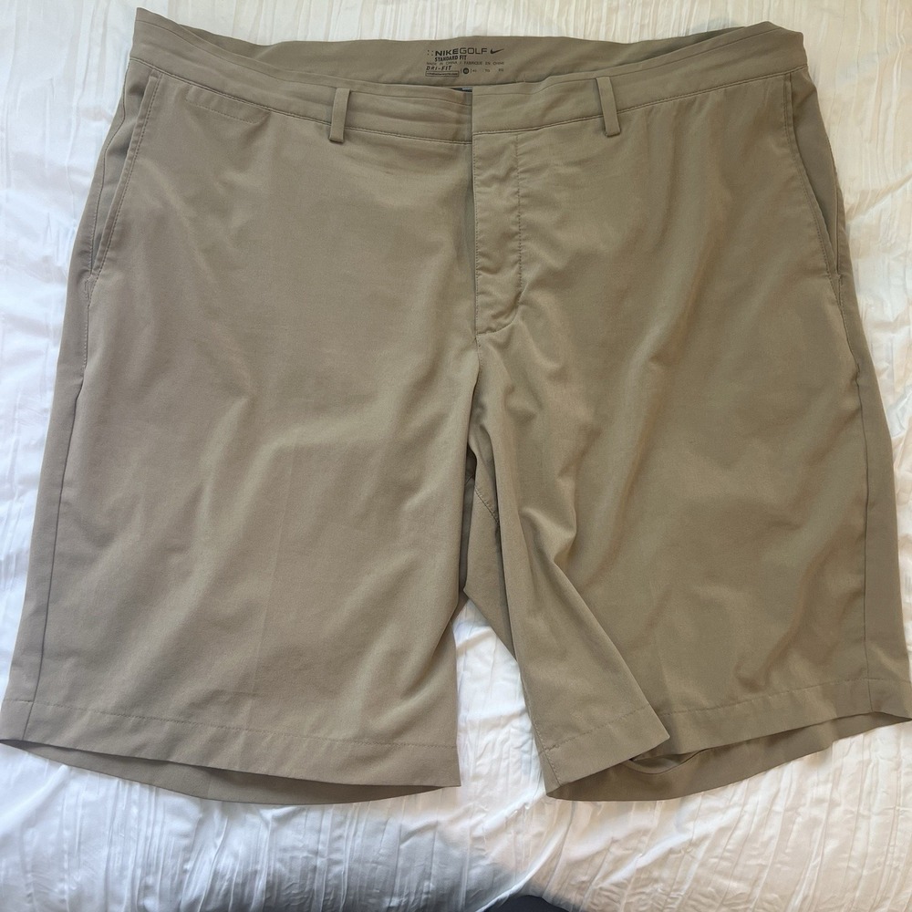 Nike Golf Shorts Mens 40 Tan Khaki Dri Fit Dry Performance Tech Beige 10" Inseam